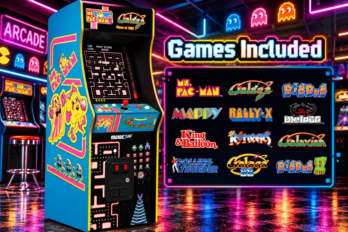 Mrs. Pacman stand-up arcade game cabinet